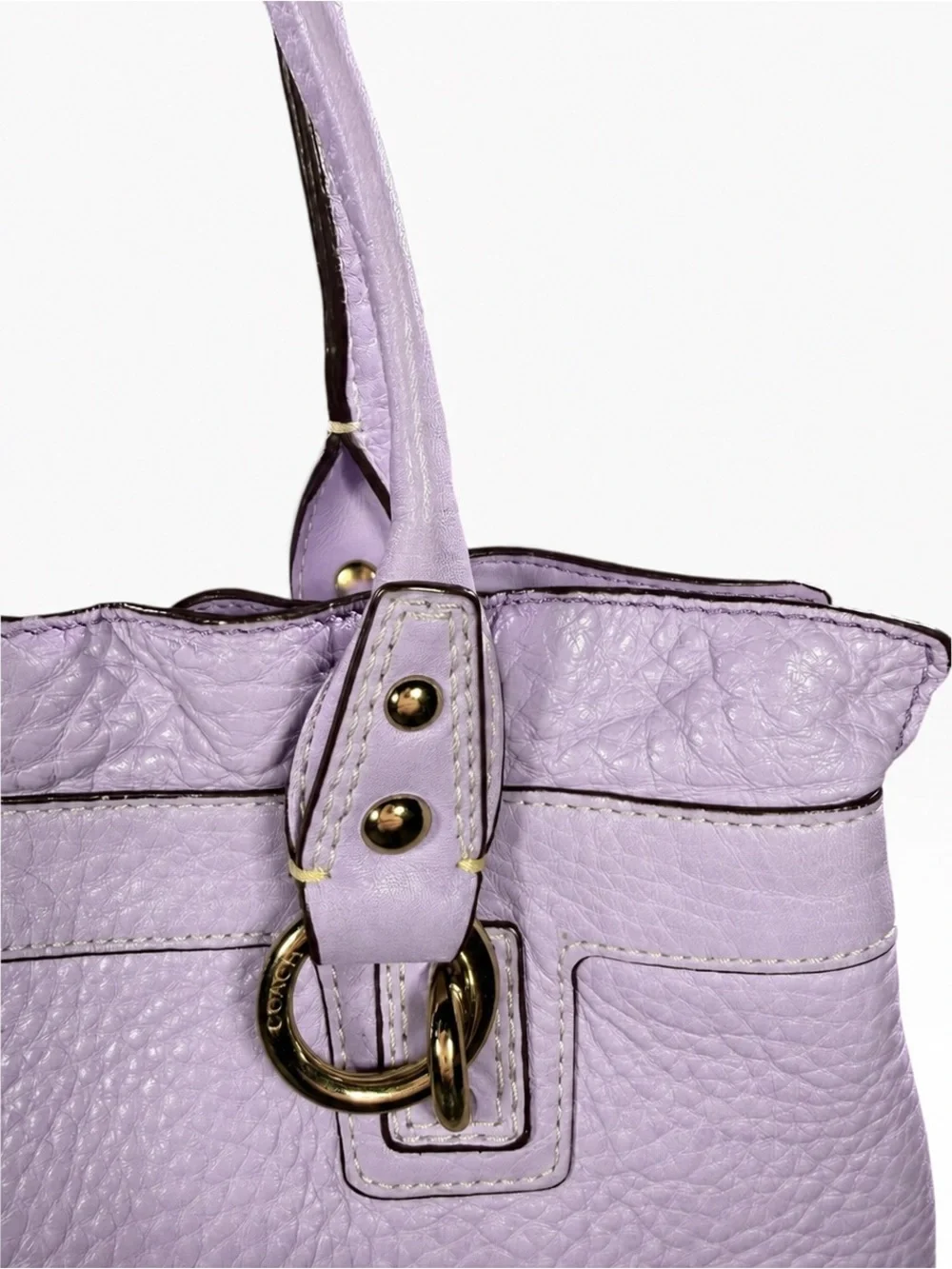Coach Lavender Leather Shoulder Tote